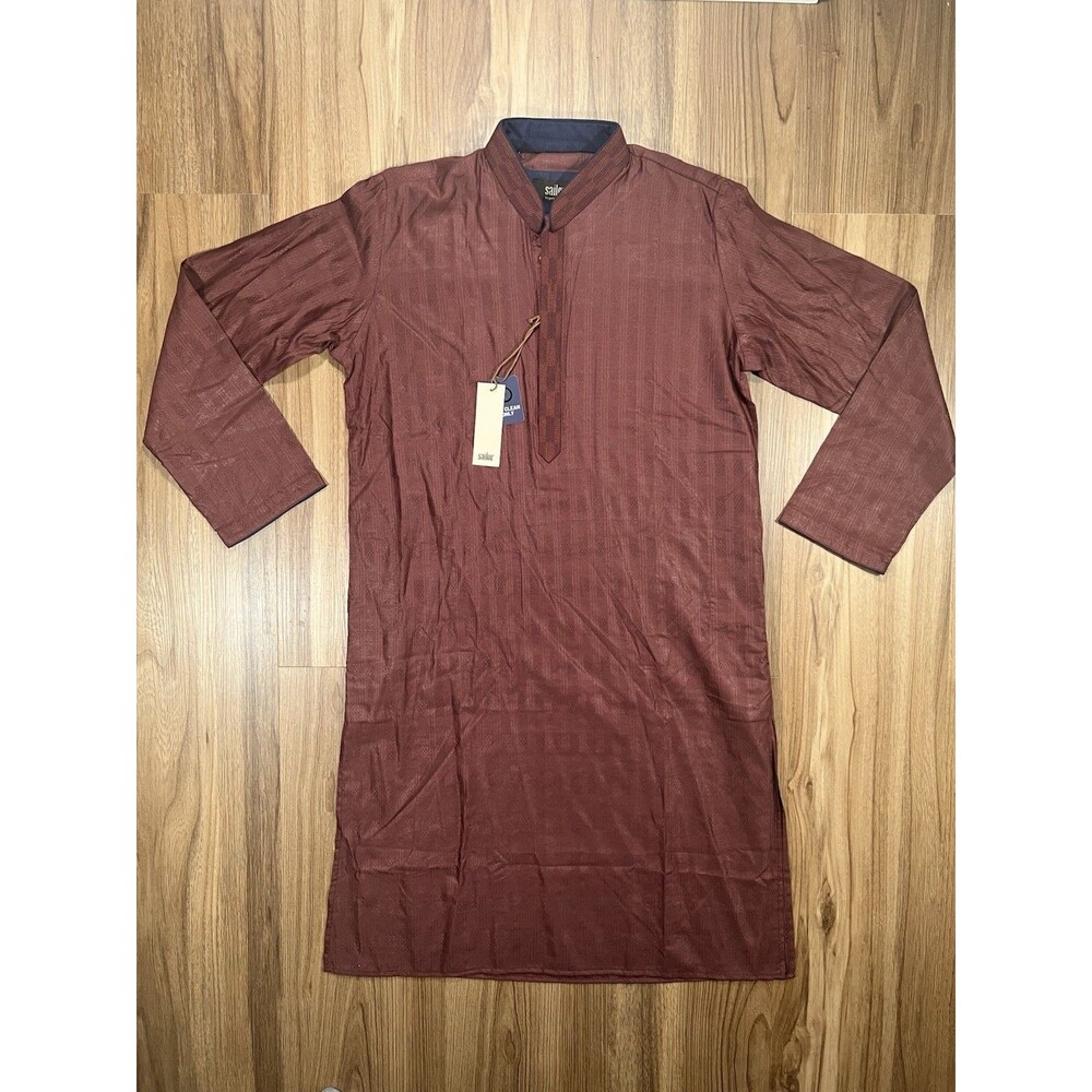 Pakistani/Indian Kurta Maroon Men's Cotton Large